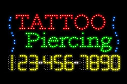 Tattoo Piercing LED Signs